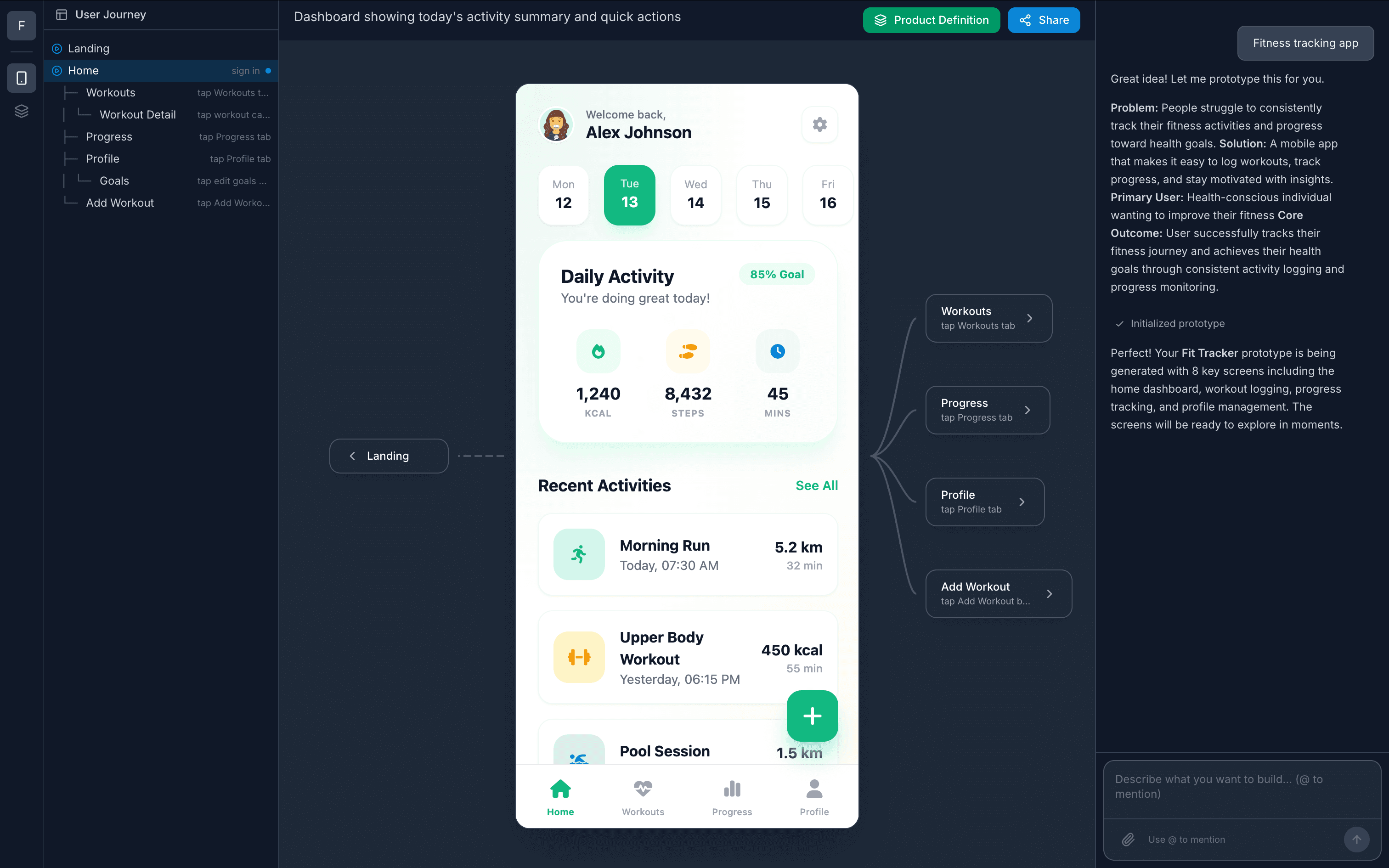Synclet prototype view showing a Home Finder app with map view and property listings